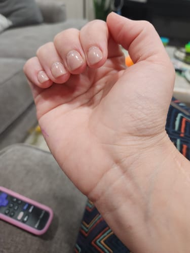 Customer photo review of D557 Goal Digger Pink Crème Dip Powder