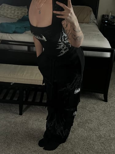 Customer photo review of Women's Duskraven Uncuffed luxury Cargos [VOID BLACK]