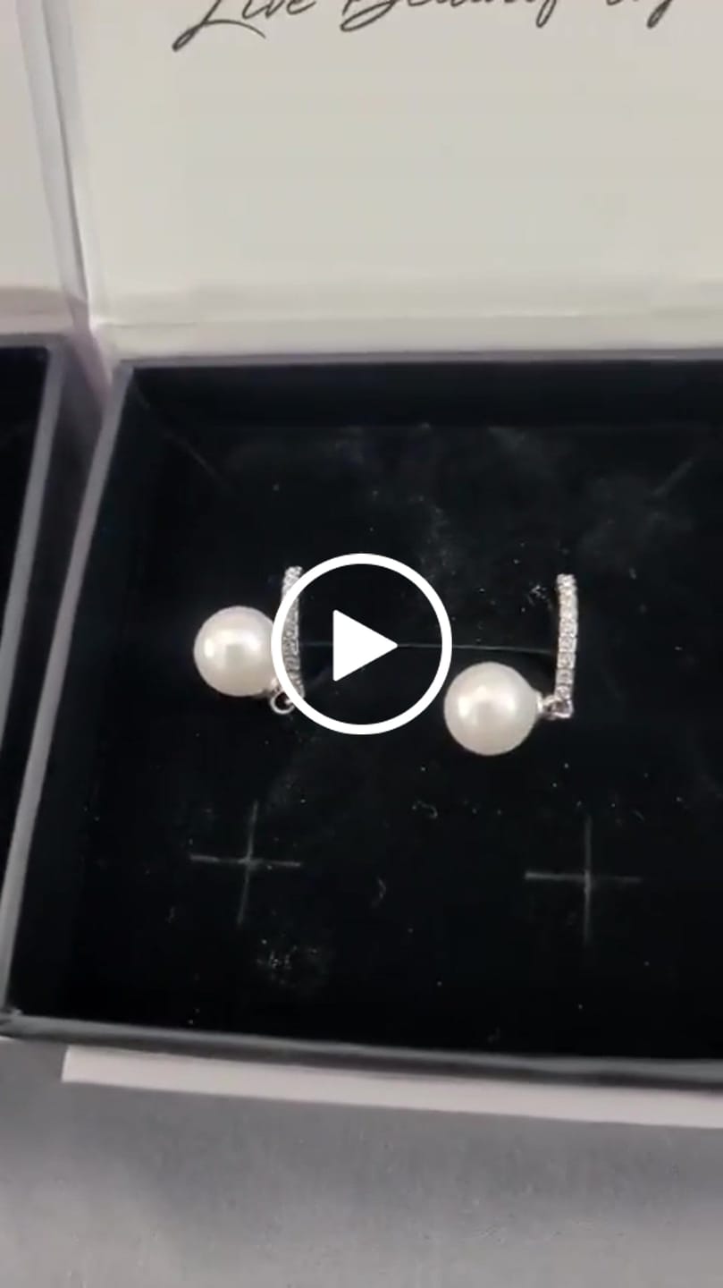 Customer video review of Nyla, Daphne, Aspen 18k White Gold Plated Earrings for Women (3 Pair Set)