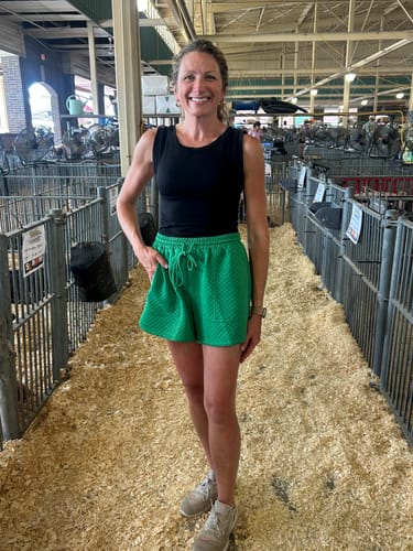 Customer photo review of Bold Textured Drawstring Shorts