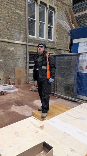 Customer photo review of Apex Bibbed Rain Pants