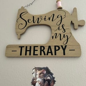 Customer photo review of Seamstress Mouse in Mouse Hole Decal