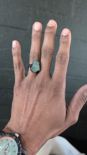 Customer photo review of Vintage Style Natural Green Fluorite Open End Ring