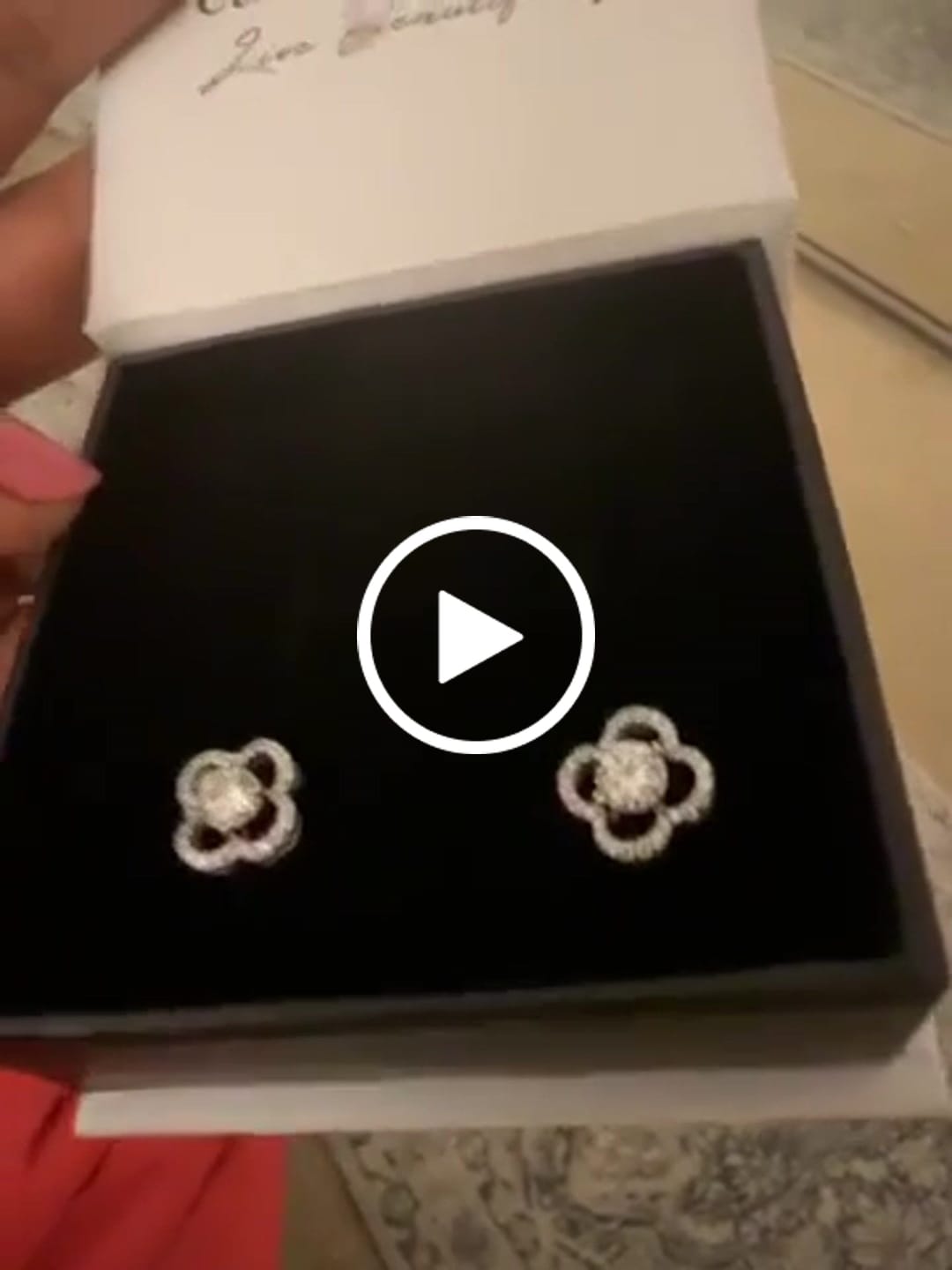 Customer video review of Moissanite by Cate & Chloe Charlotte 18k Gold Plated 925 Sterling Silver Stud Earrings 1.28tcw