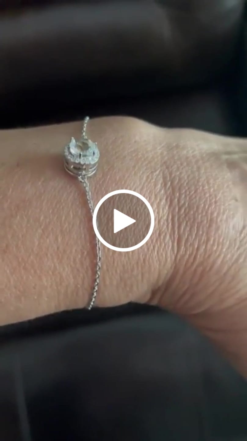 Customer video review of Blake 18k White Gold Plated Halo Bracelet with Swarovski Crystals
