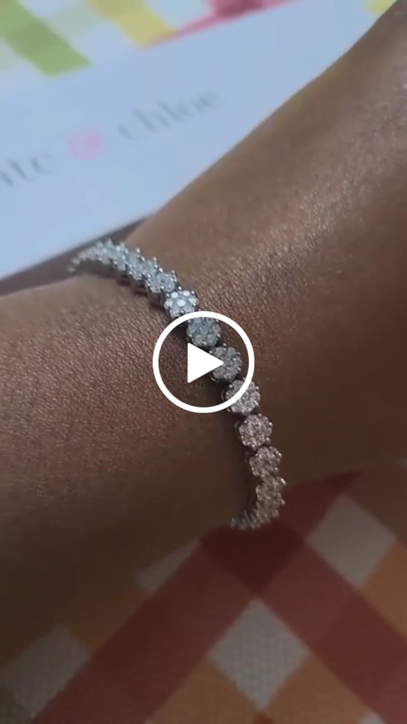 Customer video review of Ally 18k White Gold Plated Tennis Bracelet with Simulated Diamond Crystals