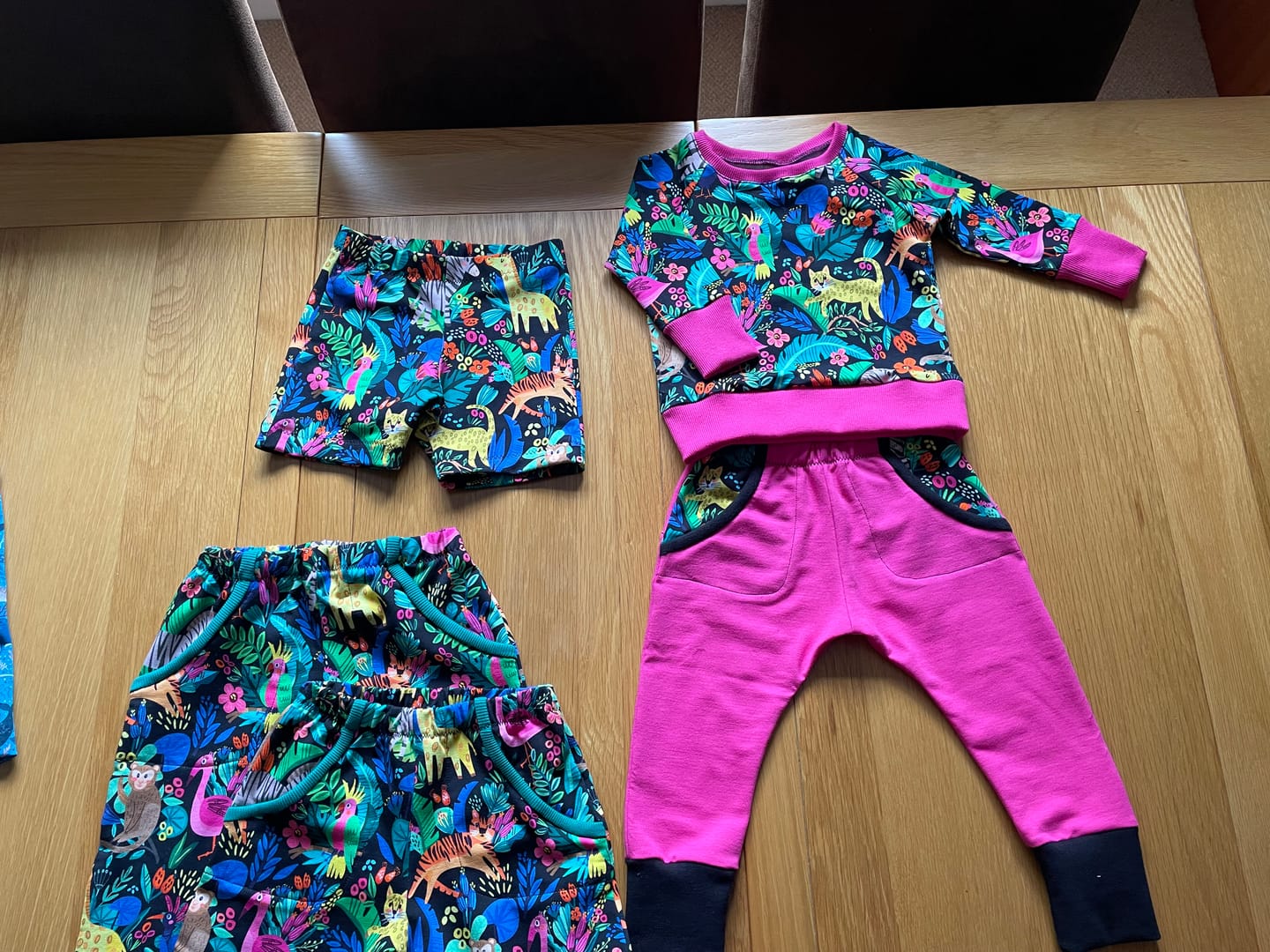 Customer photo review of Animal Jungle on Black French Terry Fabric