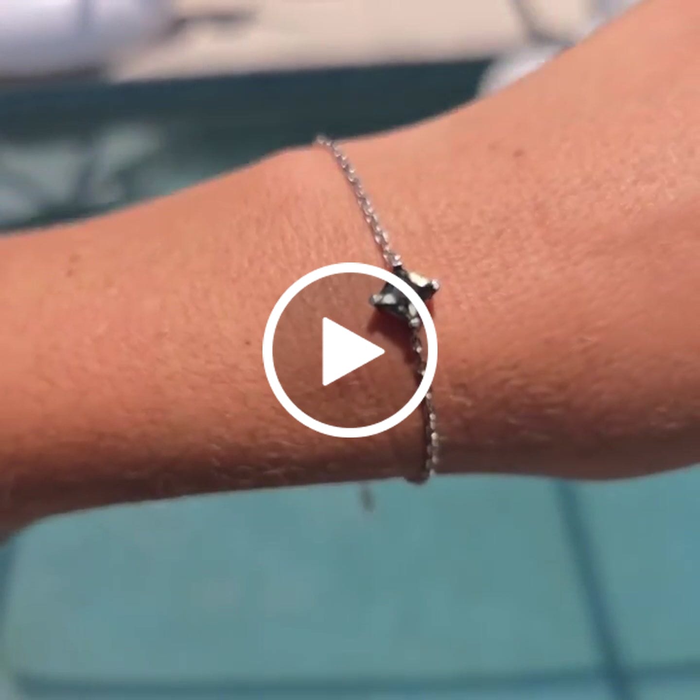 Customer video review of Samantha 18k White Gold Plated Bracelet with Black Swarovski Crystal - Final Sale