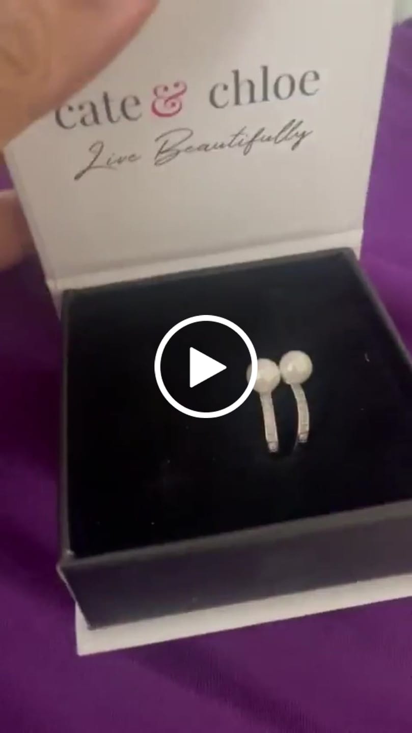 Customer video review of Nyla, Daphne, Aspen 18k White Gold Plated Earrings for Women (3 Pair Set)