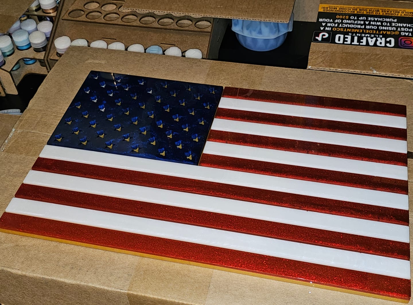 Customer photo review of Small American Flag Mold - 16x10x0.5" - USA Flag Silicone Mold