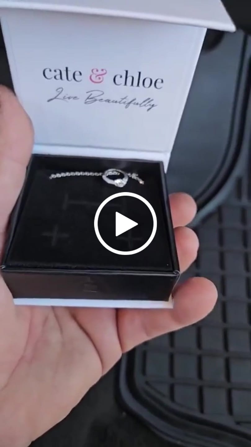 Customer video review of Dahlia 18k White Gold Plated 13mm Hoop Necklace with Swarovski Crystal