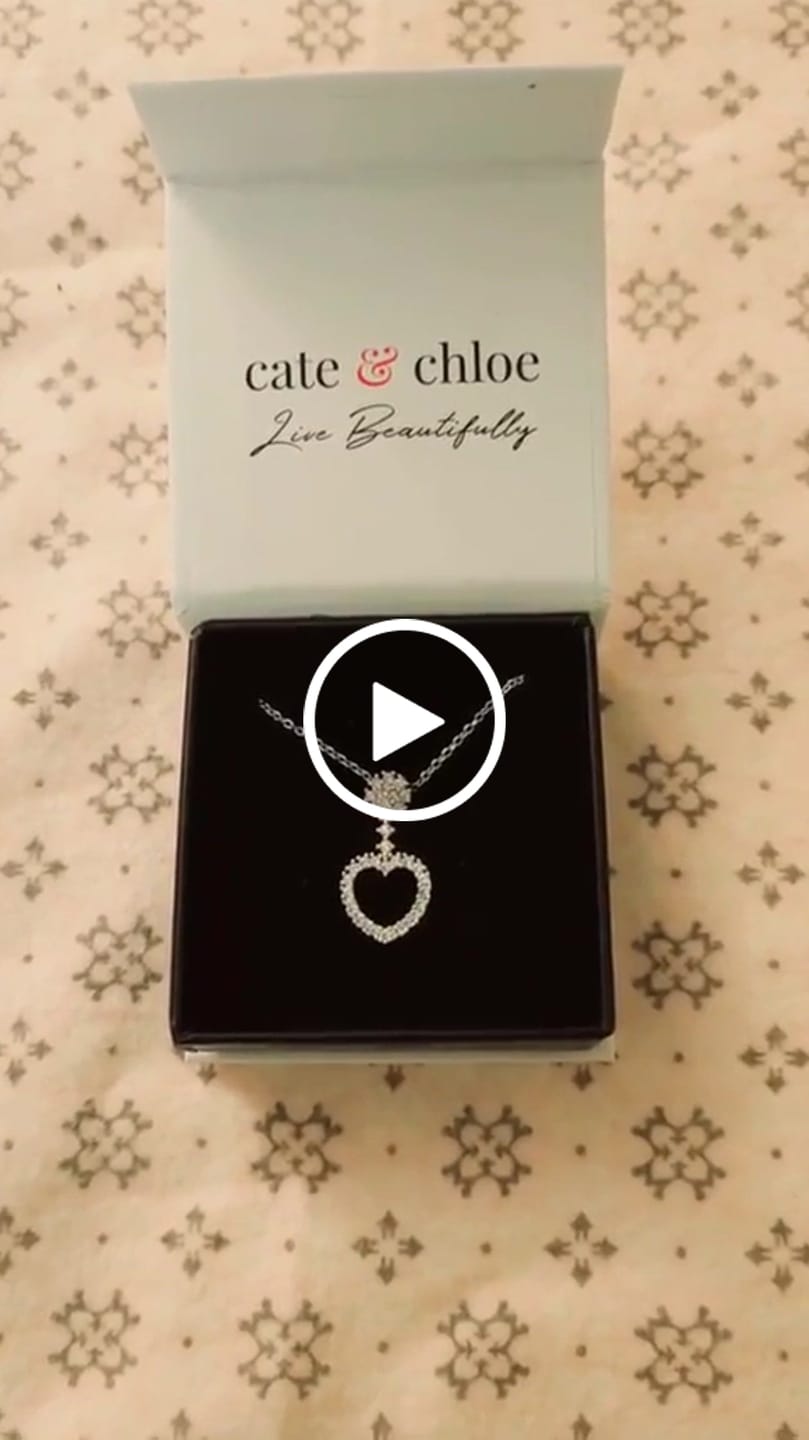 Customer video review of Brynn 18k White Gold Plated Heart Pendant Necklace with Swarovski Crystals