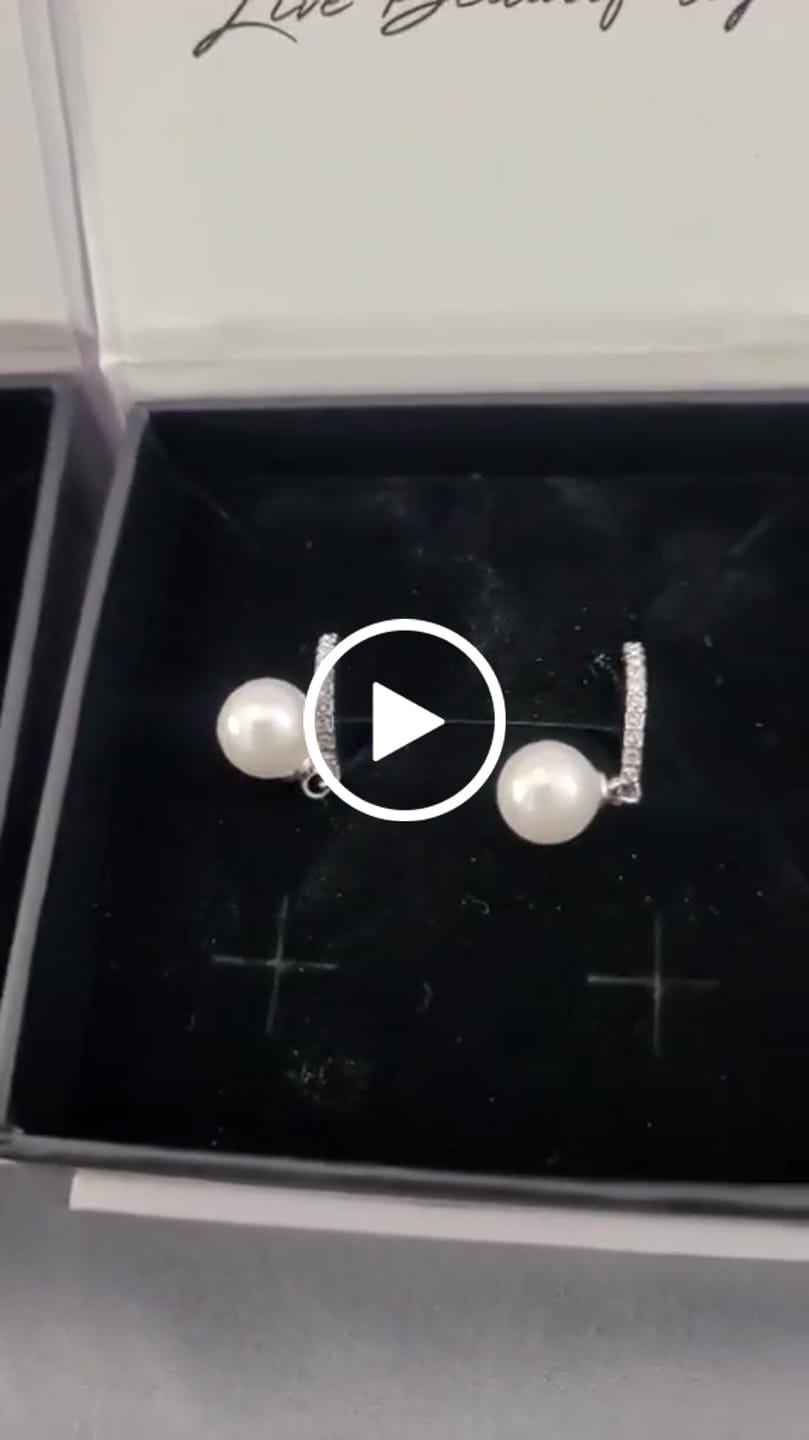 Customer video review of Nyla, Daphne, Aspen 18k White Gold Plated Earrings for Women (3 Pair Set)