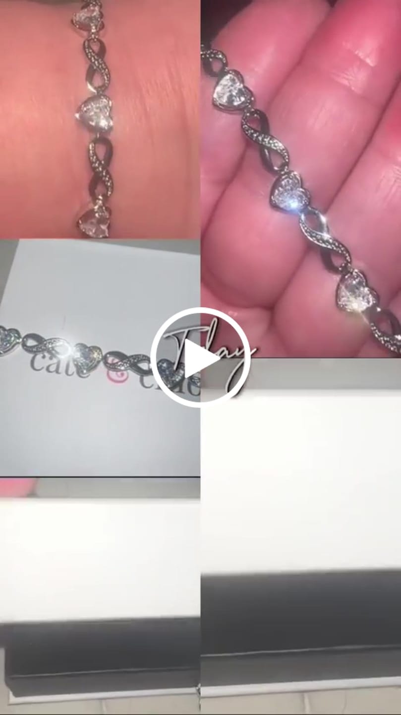 Customer video review of Amanda 18k White Gold Plated Infinity Heart Tennis Bracelet with Simulated Diamond Crystals