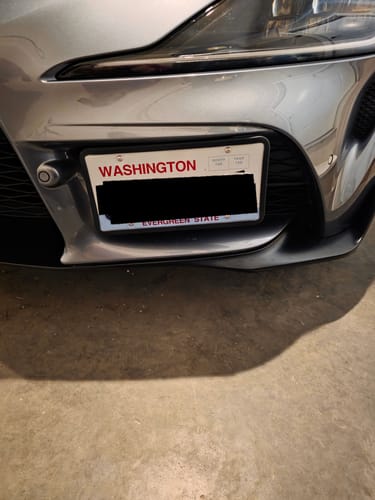 Customer photo review of 2020-Up Toyota Supra Tow Hook License Plate Mount Bracket