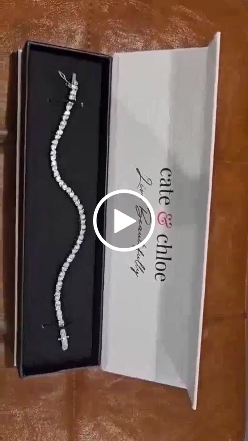 Customer video review of Ezra 18k White Gold Plated Infinity Tennis Bracelet with Simulated Diamond Crystals