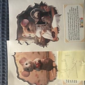 Customer photo review of Seamstress Mouse in Mouse Hole Decal
