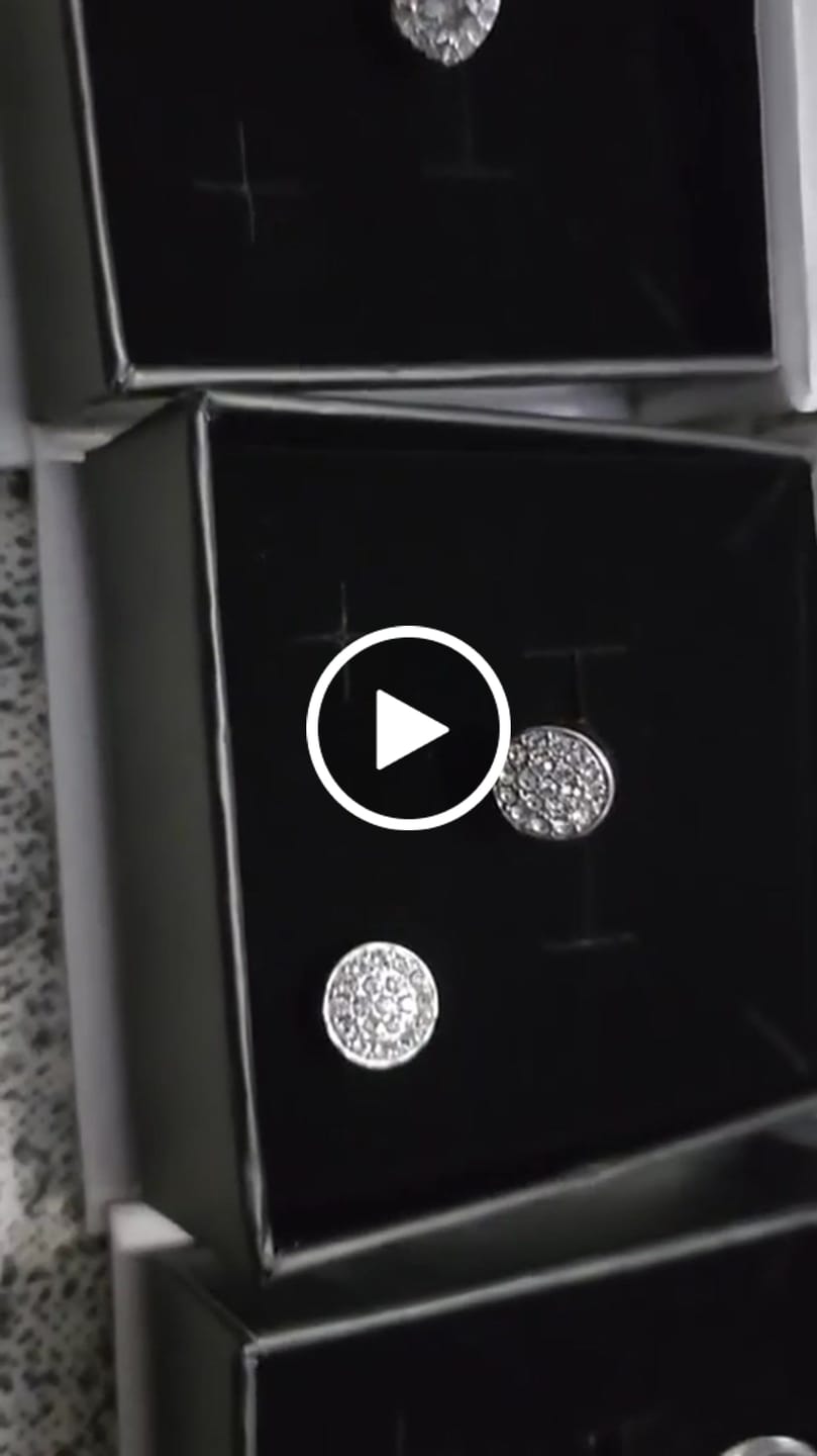 Customer video review of Bianca 18k White Gold Plated 25mm Silver Hoop Earrings with Swarovski Crystals