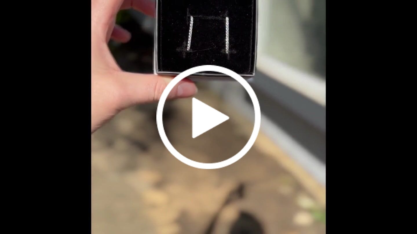 Customer video review of Nadia 18k White Gold Plated 24mm Hoop Earrings with Swarovski Crystals