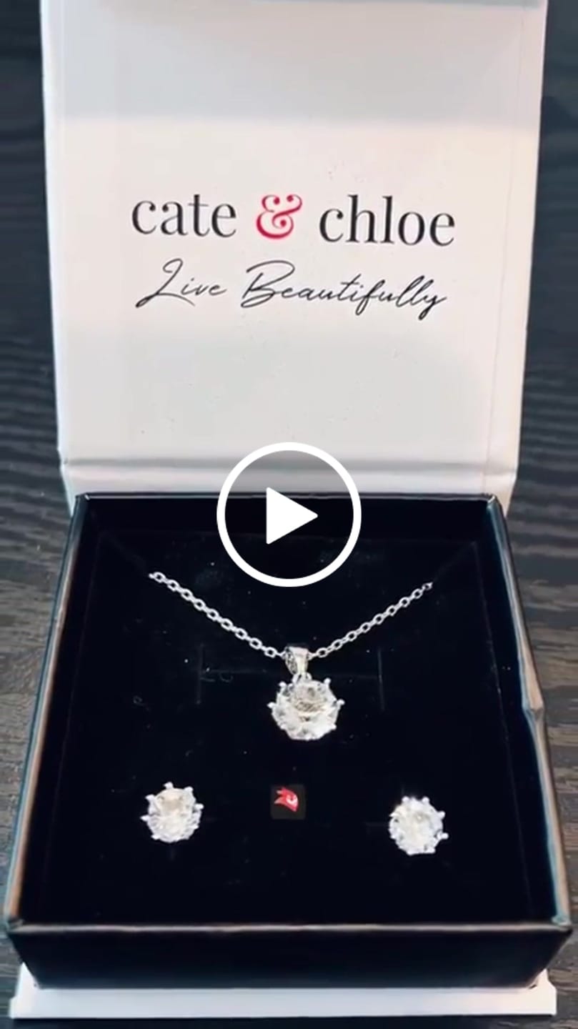 Customer video review of Eden 18k White Gold Plated Pendant Necklace with Solitaire Round Cut Swarovski Crystal