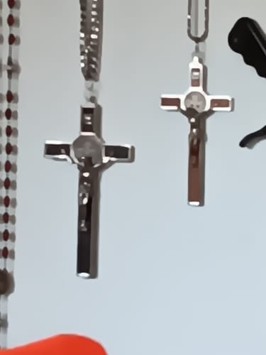 Customer photo review of Wooden 7.5" St. Benedict Cross Crucifix -Exorcism cross -Blessed -San Benito