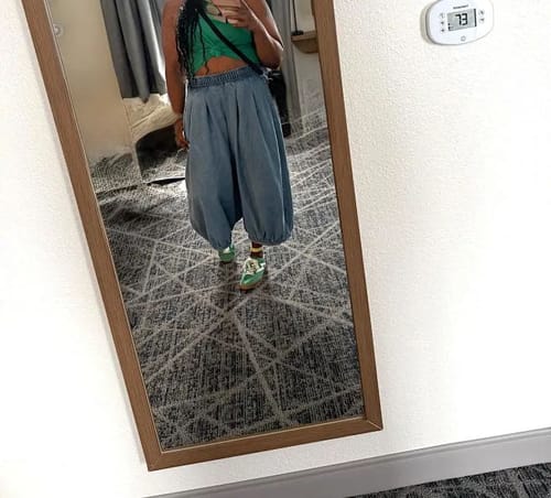 Customer photo review of Wide Leg Cropped Jeans