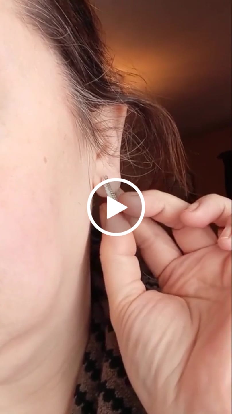 Customer video review of Teagan 18k White Gold Plated 19mm Hoop Earrings with Swarovski Crystals