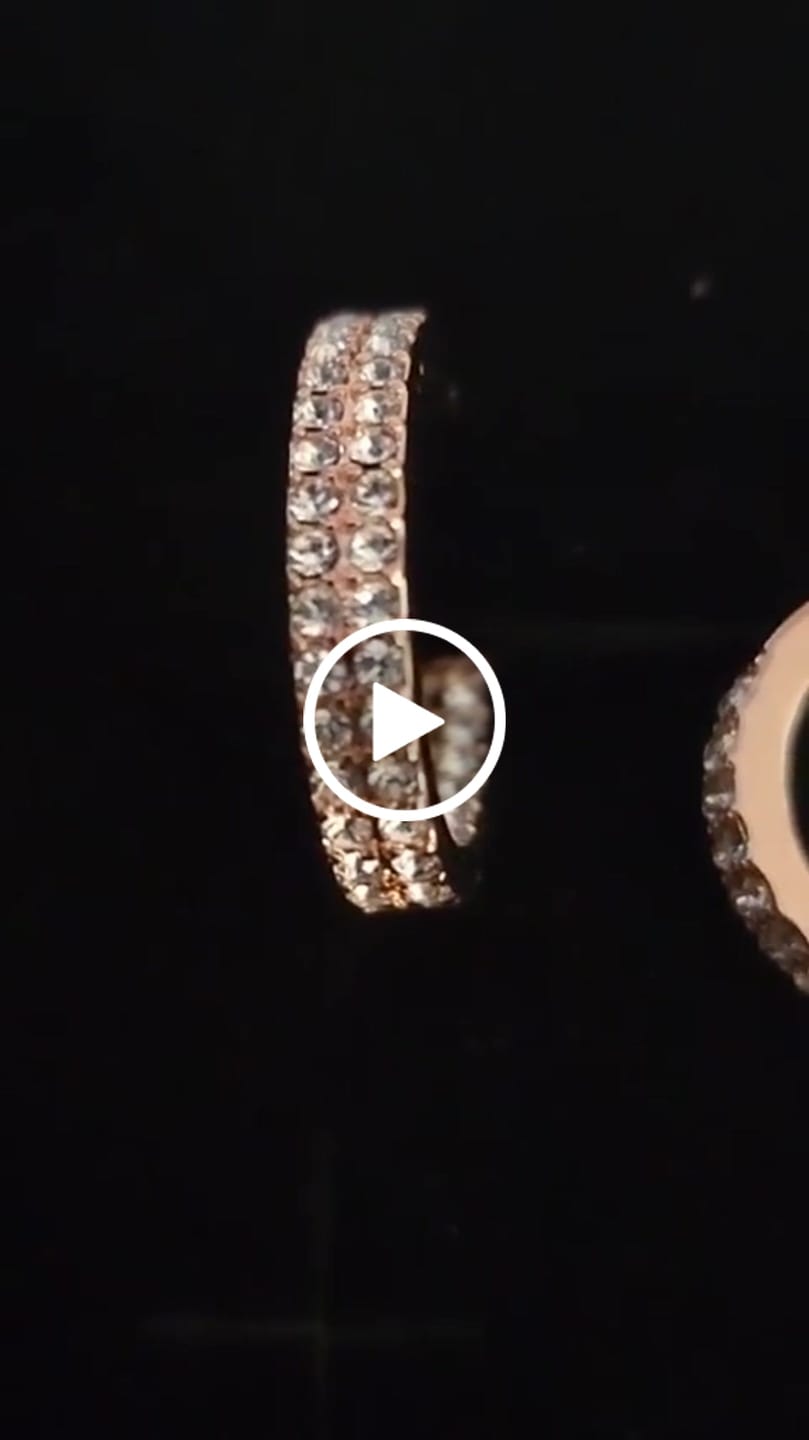 Customer video review of Grace 18k White Gold Plated 19mm Hoop Earrings with Swarovski Crystals