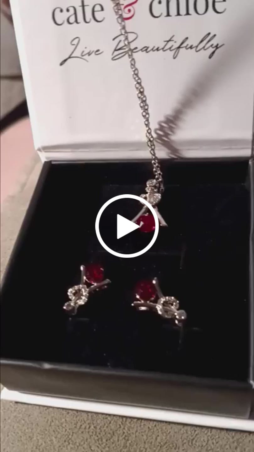 Customer video review of Serenity Birthstone 18k White Gold Plated Necklace with Round Cut Swarovski Crystals
