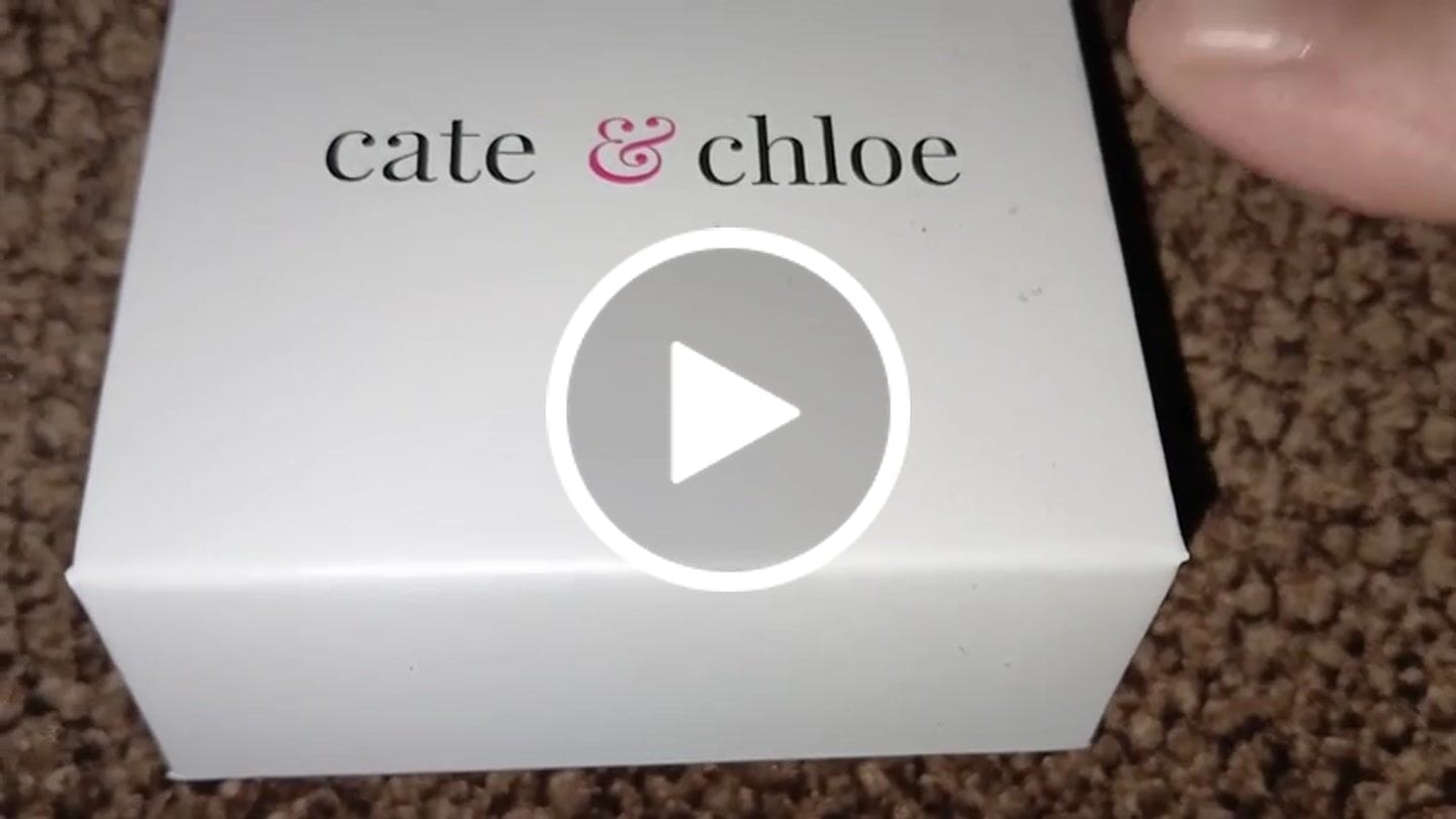 Customer video review of Royal Birthstone 18k White Gold Plated Halo Stud Earrings with Round Cut Swarovski Crystals