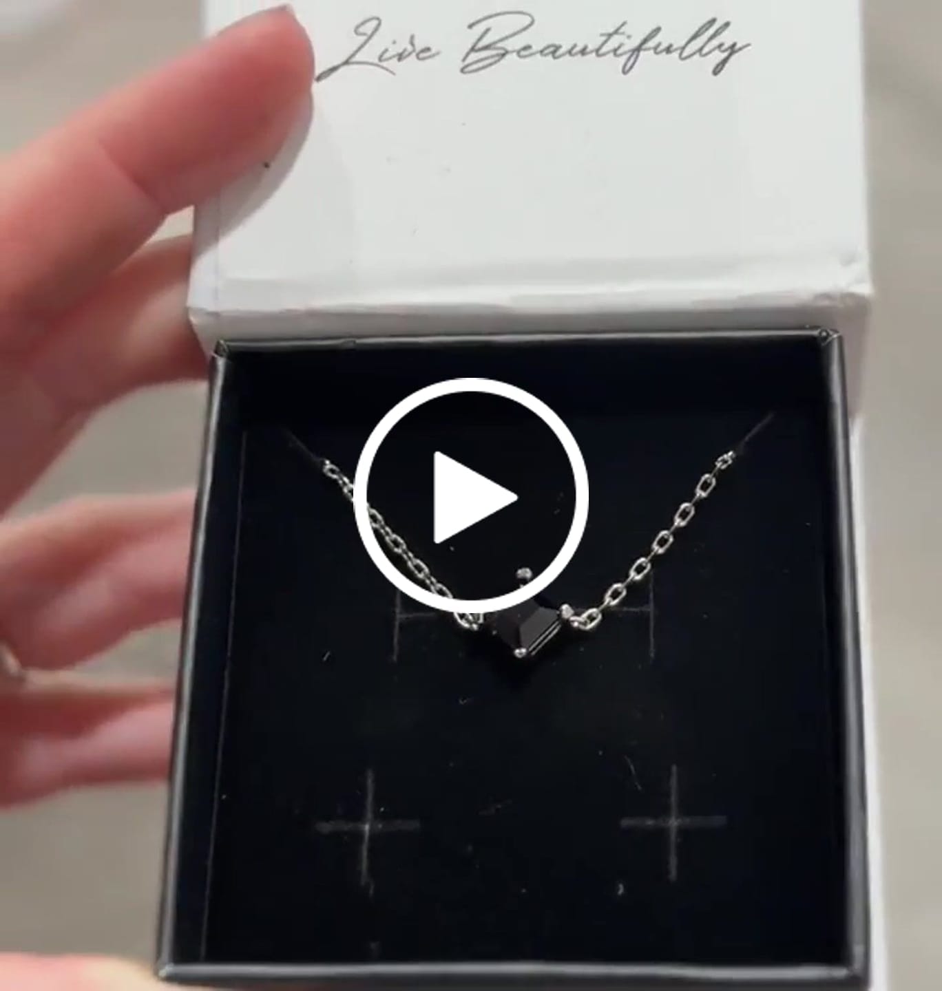 Customer video review of Samantha 18k White Gold Plated Bracelet with Black Swarovski Crystal - Final Sale