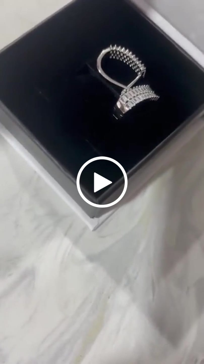 Customer video review of Pixie 18k White Gold Plated 17mm Hoop Earrings with Simulated Diamond Crystals