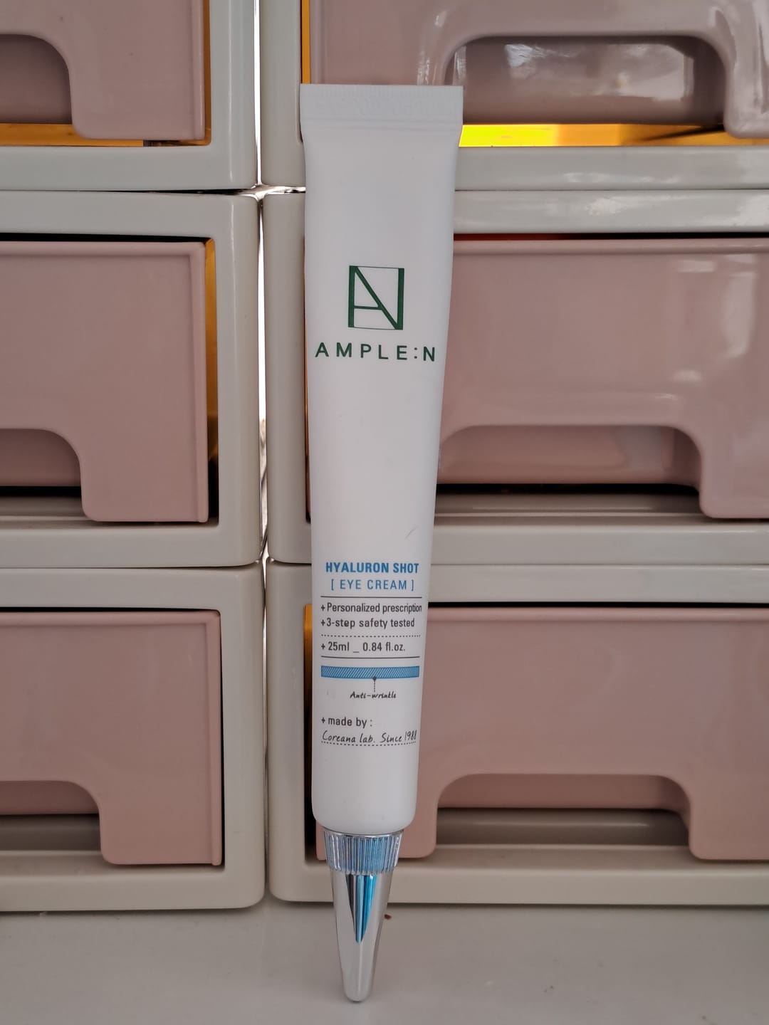 Customer photo review of Crema Contorno Ojos Antiedad AMPLEN Ácido Hialurónico 25 ml