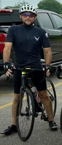 Customer photo review of Air Force Black Short Sleeve Cycling Jersey
