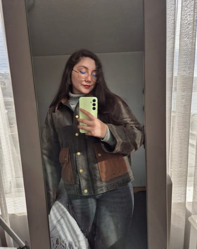 Customer photo review of Chaqueta Cuello Cotele Brown