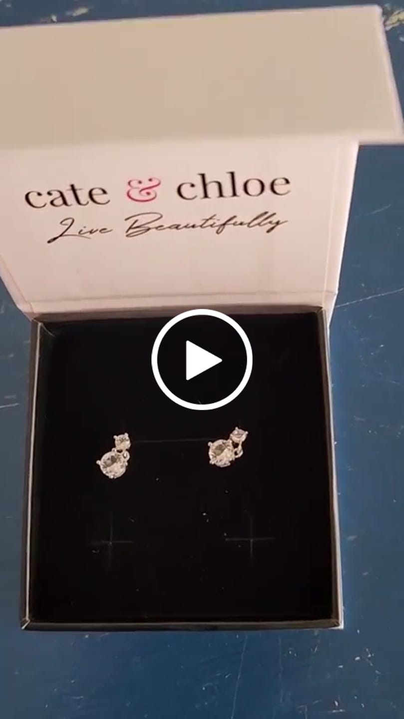 Customer video review of Jasmine 18k White Gold Plated Drop Earrings with Swarovski Crystals