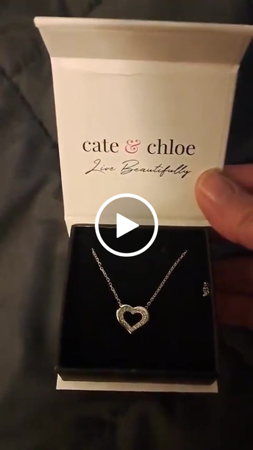 Customer video review of Dominique 18k White Gold Plated Silver Necklace with Swarovski Crystals