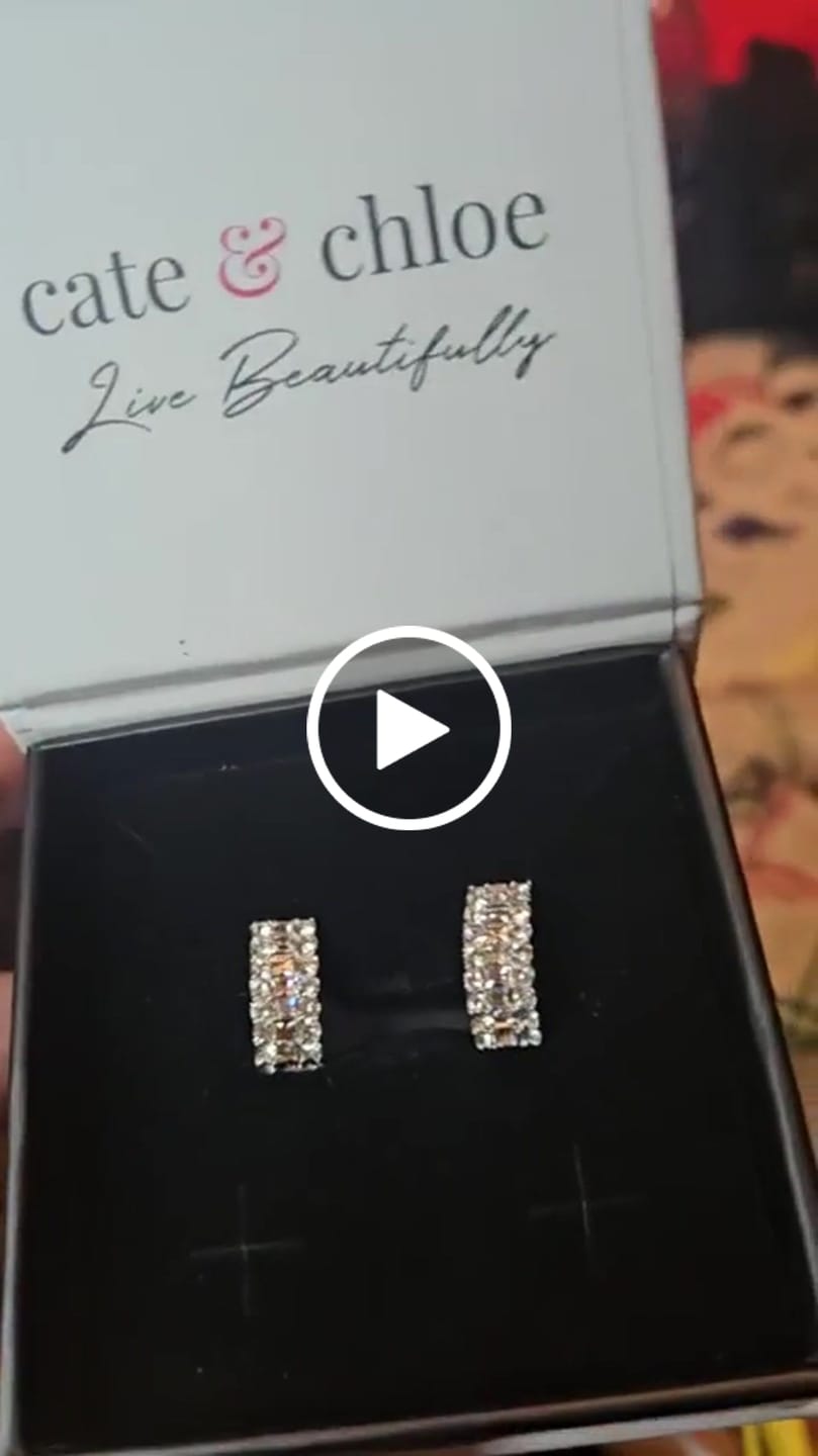 Customer video review of Wrenley 18k White Gold Plated 16mm Hoop Earrings with Swarovski Crystals
