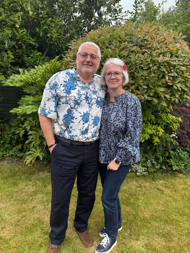 Customer photo review of Men's Blue Blossom Holiday Cotton Short Sleeve Shirt