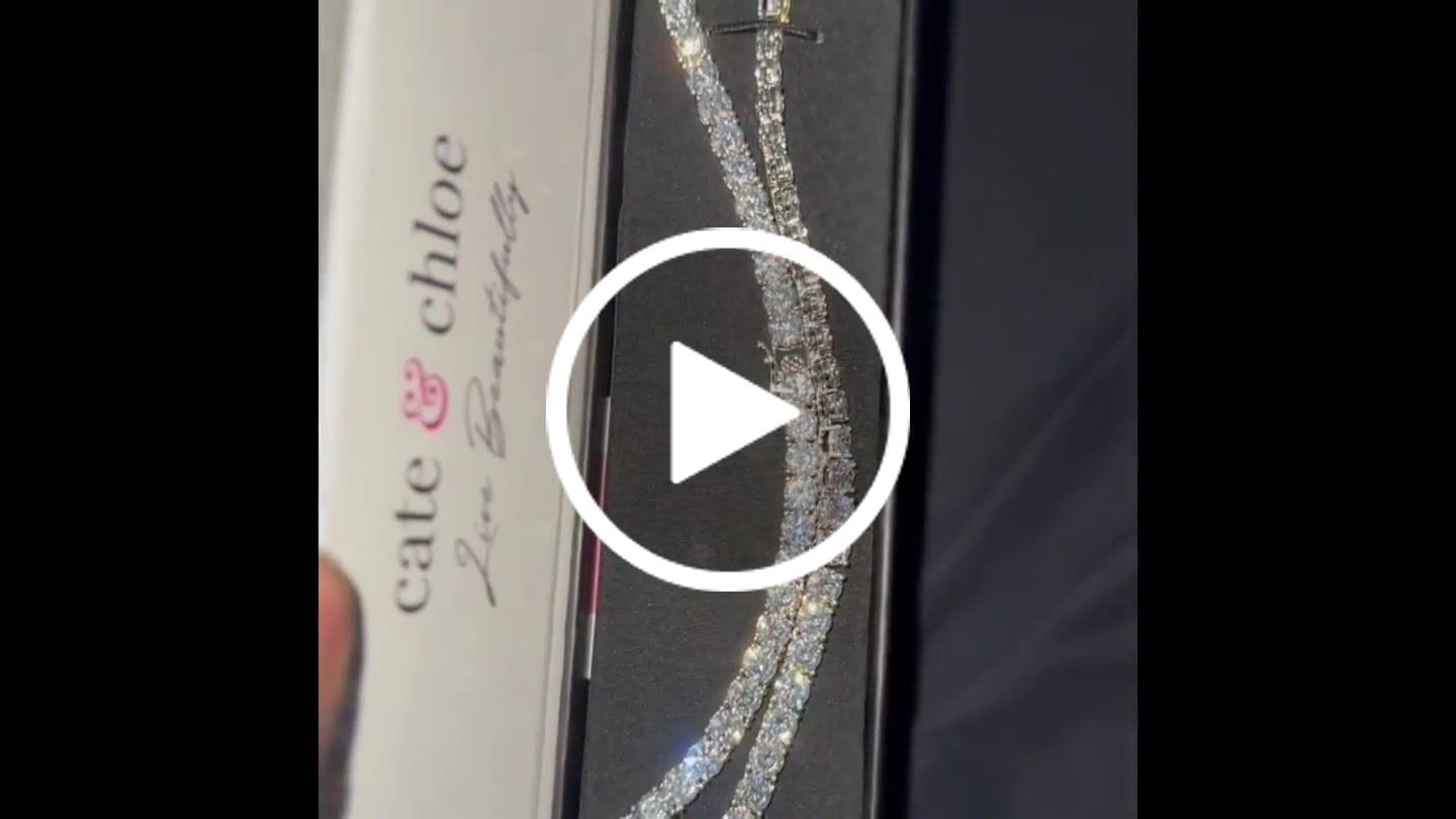 Customer video review of Priscilla 18k White Gold Plated Tennis Necklace with Simulated Diamond Crystals