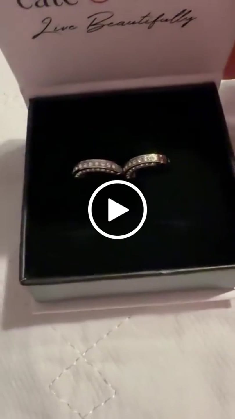 Customer video review of Viviana 18k White Gold Plated 17mm Hoop Earrings with Swarovski Crystals