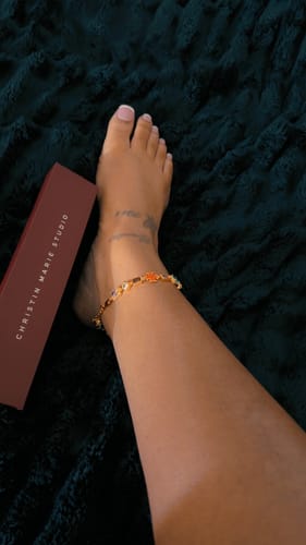 Customer photo review of Solstice Gemstone Anklet
