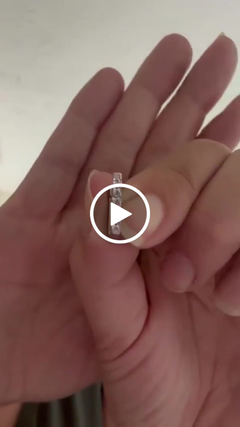 Customer video review of Sydney 18k White Gold Plated 14mm Square Hoop Earrings with Swarovski Crystals