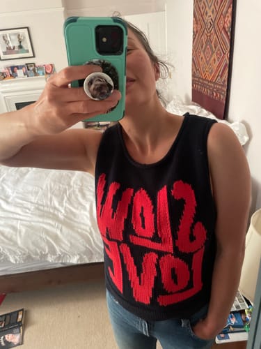 Customer photo review of Slow Love Cotton Tank - Navy