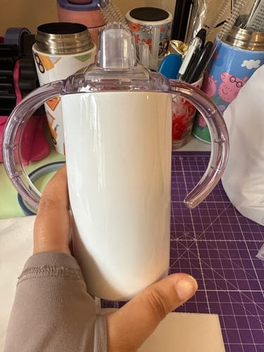 Customer photo review of Case of 25pack 12 oz Sublimation Sippy Cup Tumbler