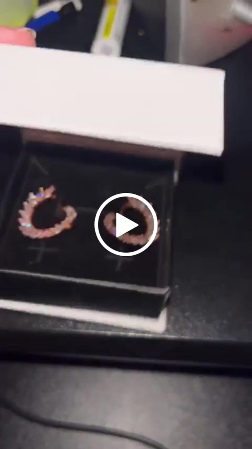 Customer video review of Adelyn 18k Gold Plated Sideways Hoop Earrings with Simulated Diamond Crystals — Final Sale