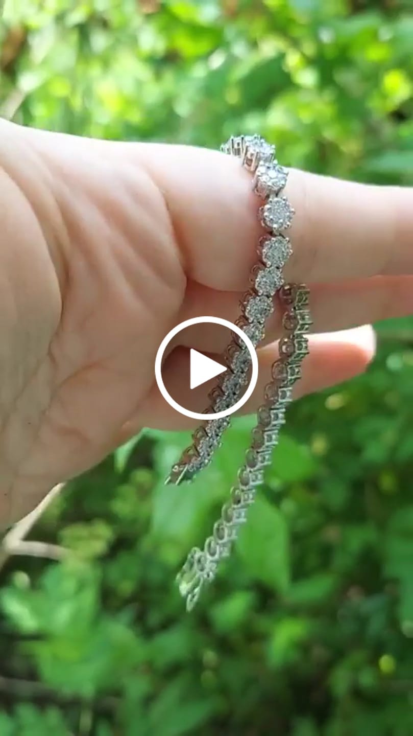 Customer video review of Ally 18k White Gold Plated Tennis Bracelet with Simulated Diamond Crystals
