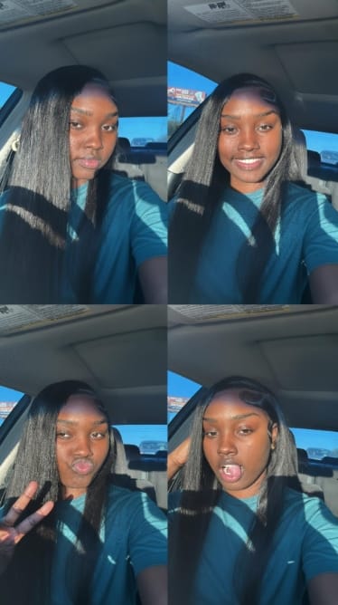 Customer photo review of MORE FACE 13x6 Lace Frontal Wig Preplucked Straight Human Hair Wigs With Baby Hair