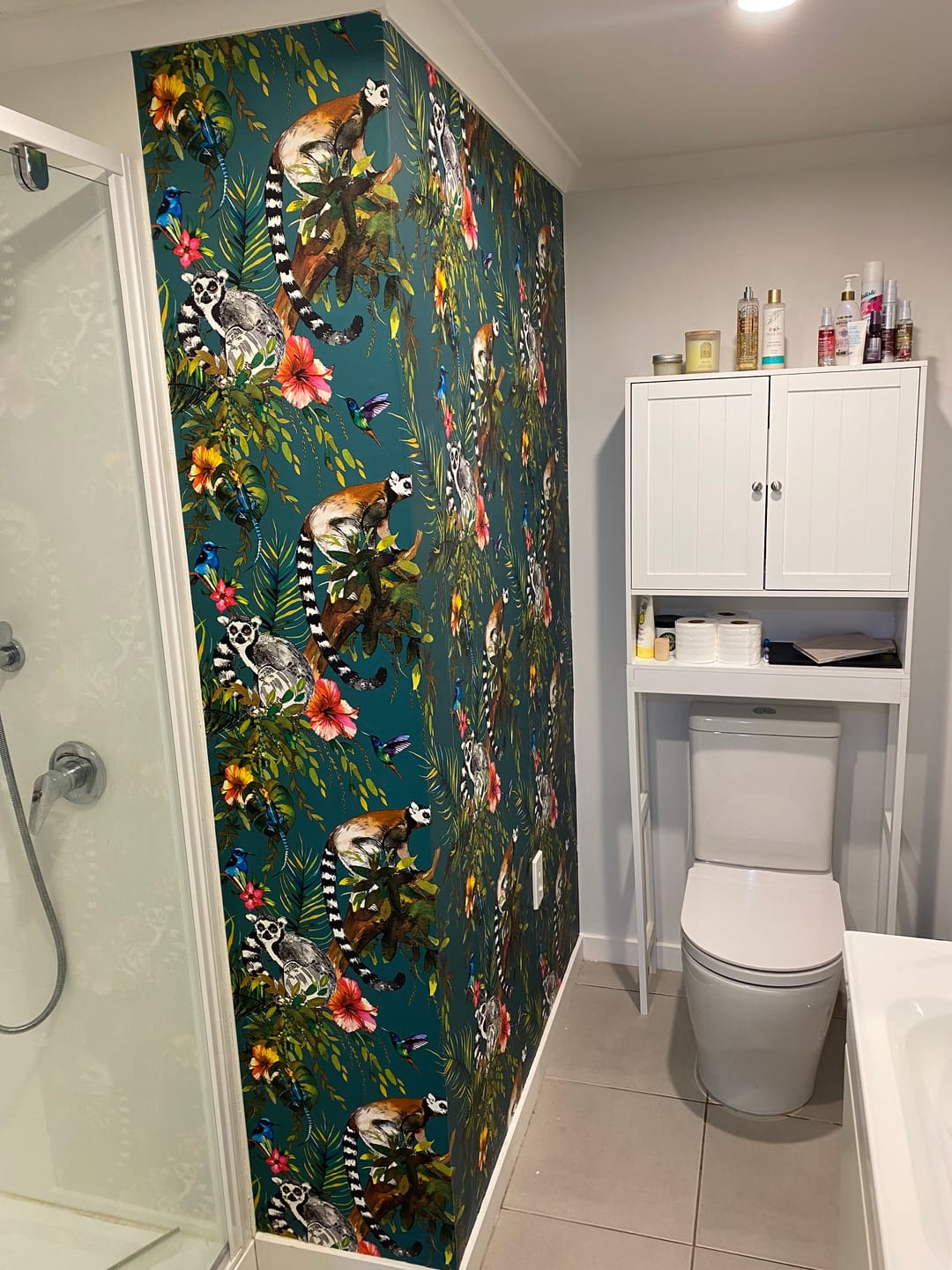 Customer photo review of Lemur Wallpaper - Teal