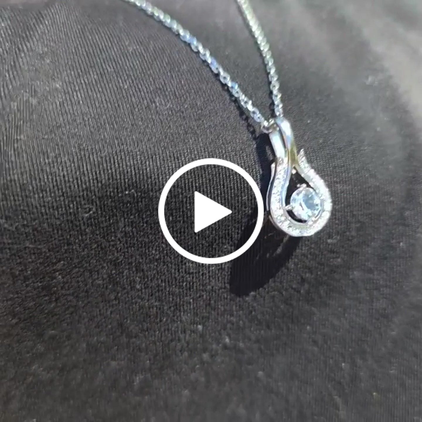 Customer video review of Bernadette 18k White Gold Plated Tear drop Necklace with Swarovski Crystals